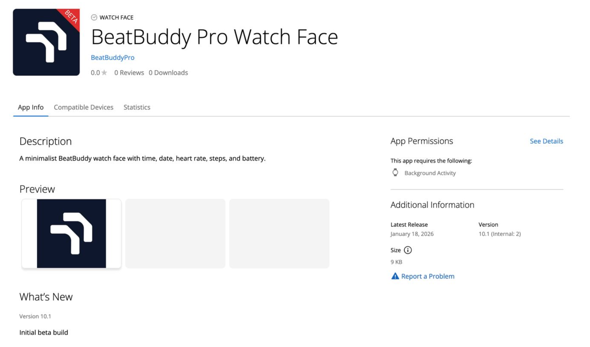 BeatBuddy Pro Watch Face on Connect IQ Store
