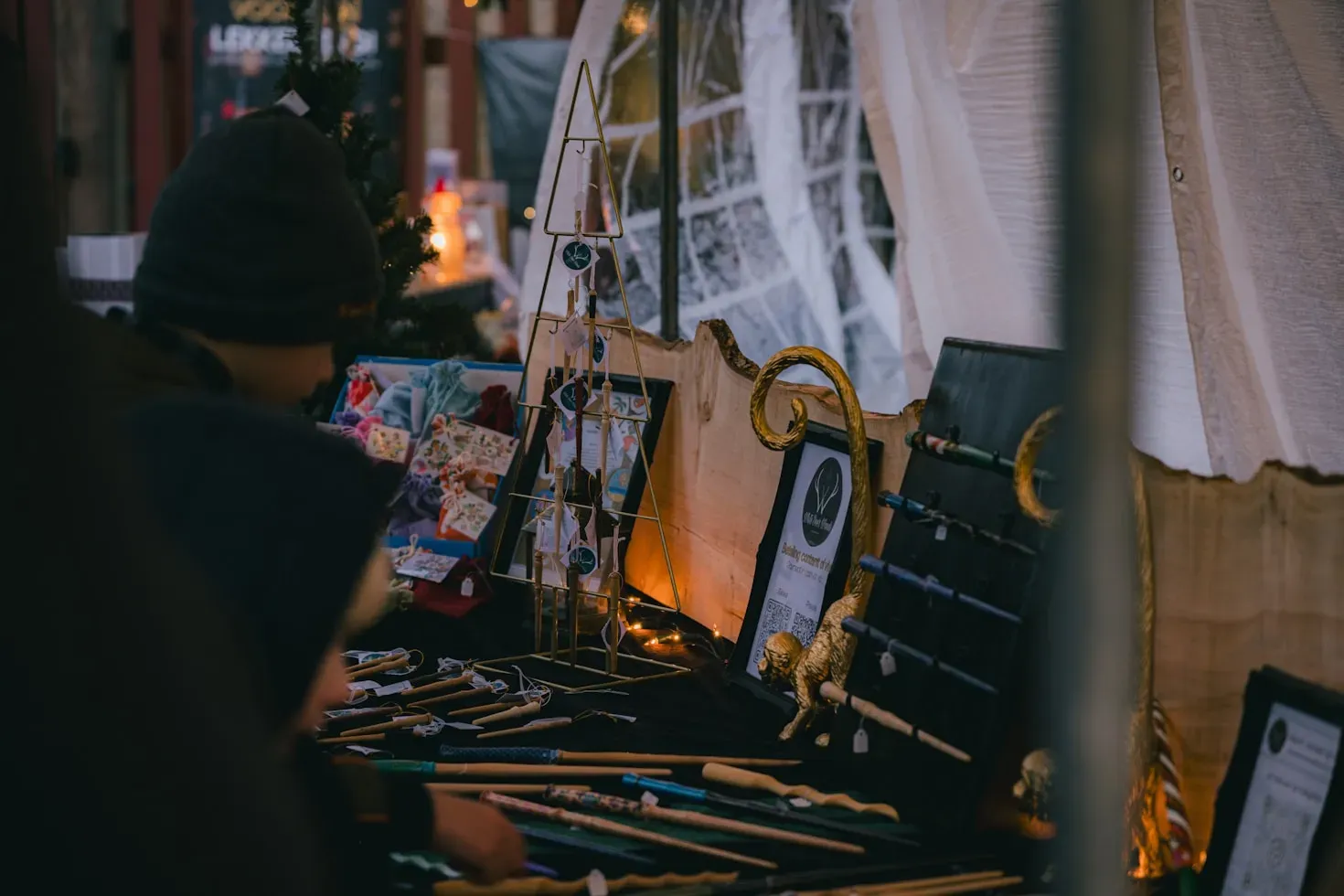 Fan browsing merch at a live event