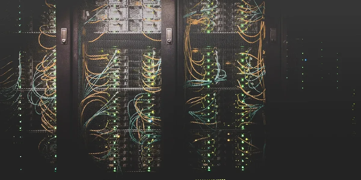 Server rack in dark room, unmaintained systems quietly accumulating risk