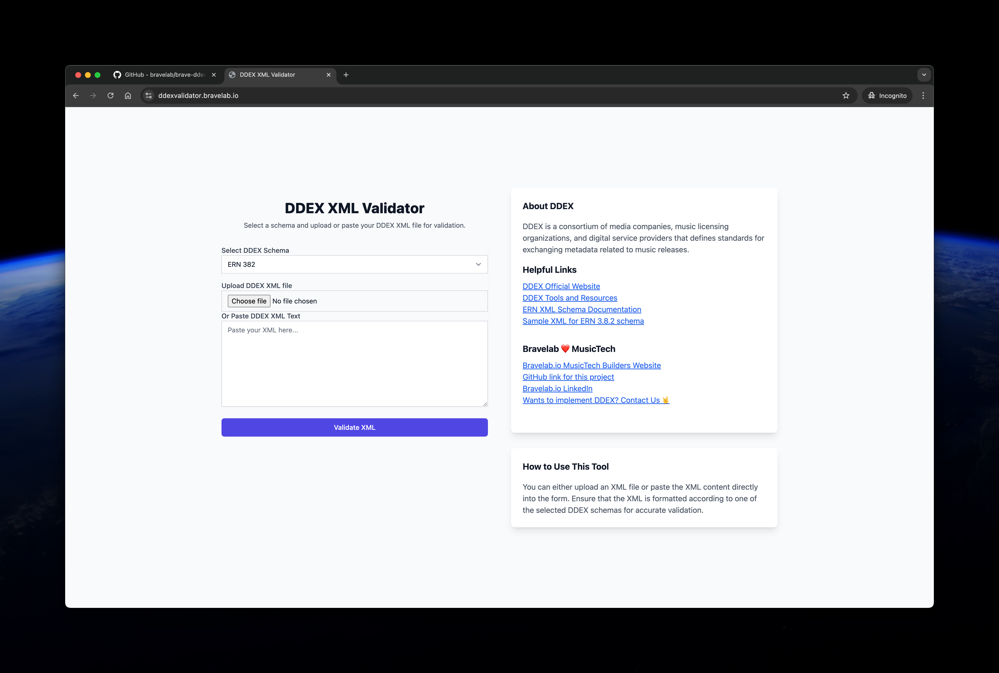 DDEX Validator screenshot