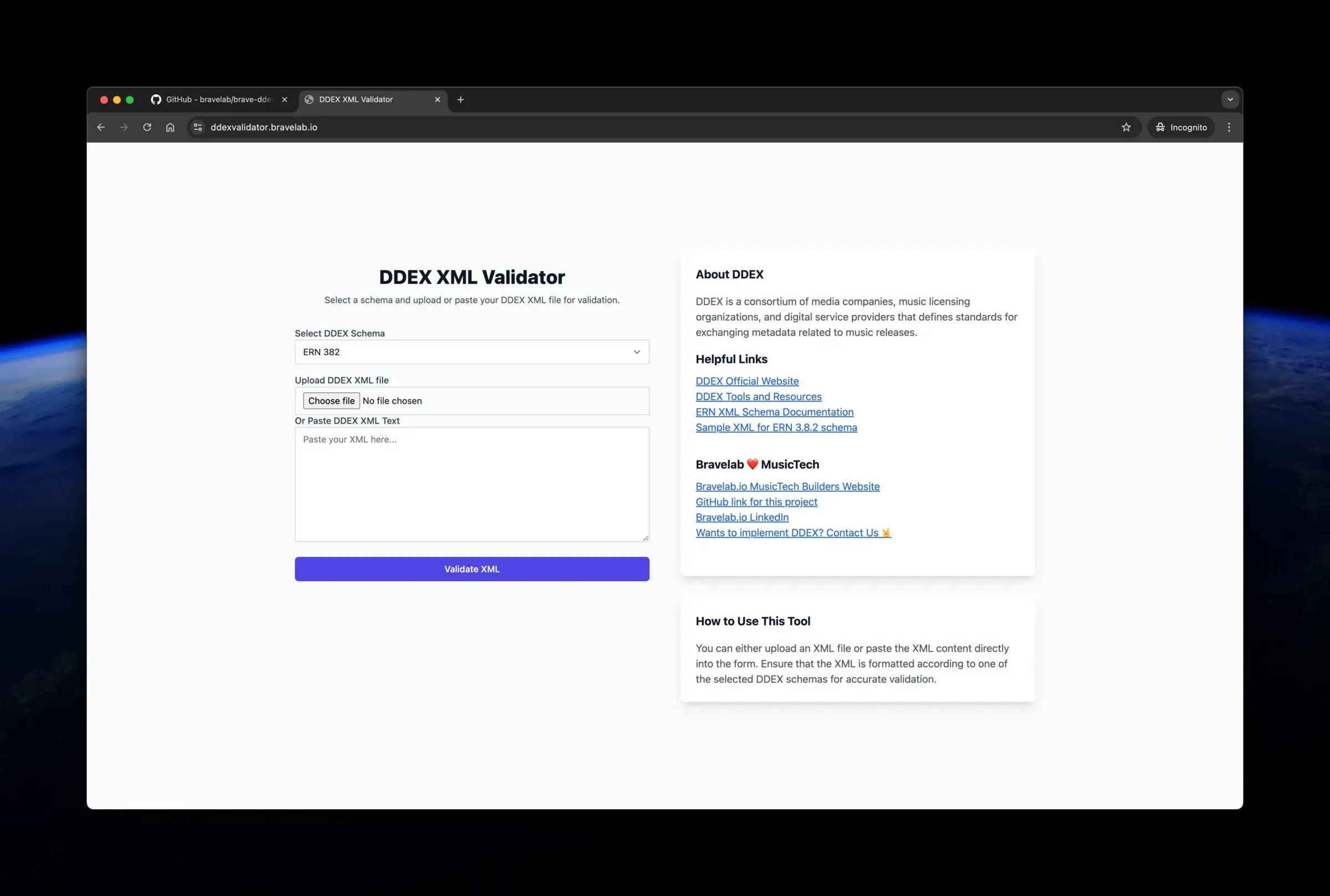 DDEX Validator screenshot