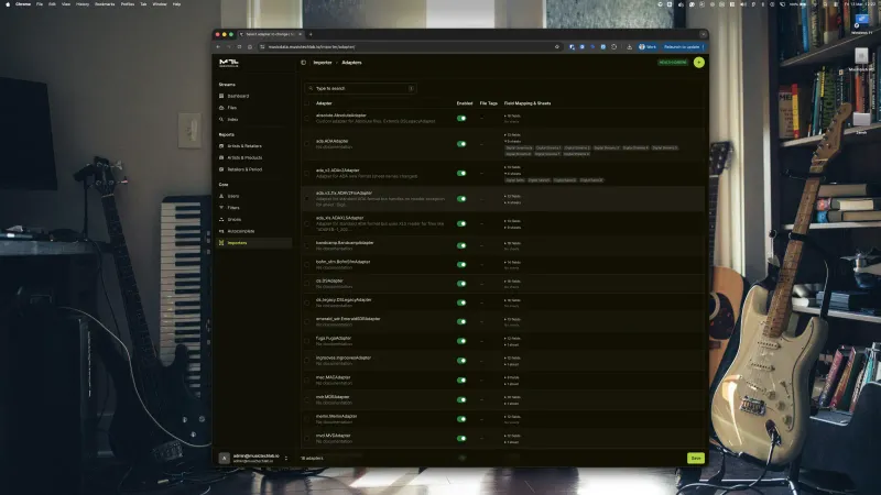 Adapter configuration - field mapping between distributor columns and the universal schema