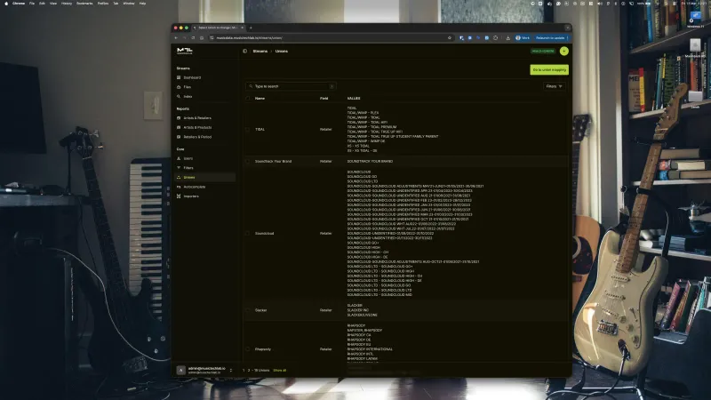 Entity mapping - normalizing retailer names across distributors (TuneCore, Soundcloud, Slacker)